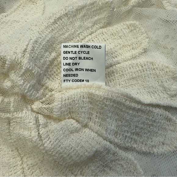 Rebellion Again Floral Lace Long Duster Layering Cardigan Cream Womens Small - Picture 9 of 9